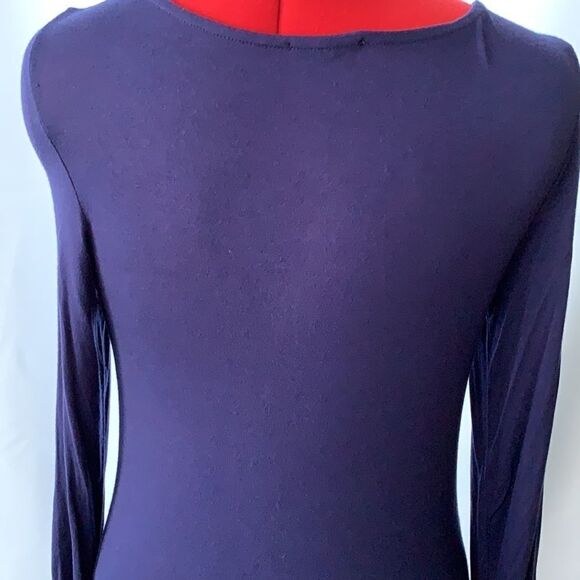 Jodifl Small navy blue tunic with white lace over sheer gray - Picture 4 of 10